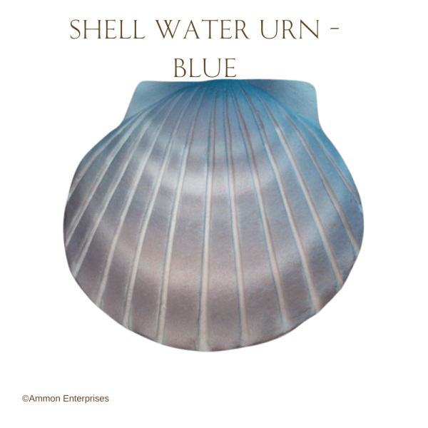 Companion Urn - The Shell Water Urn for two people's ashes - blue