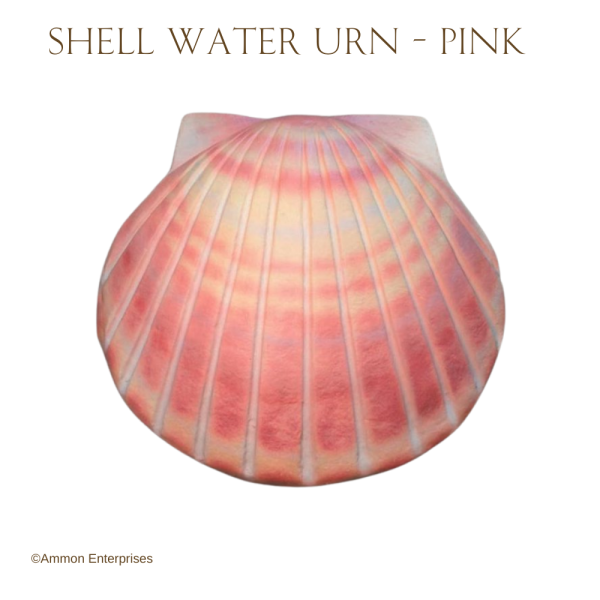 Companion Urn - The Shell Water Urn for two people's ashes - pink