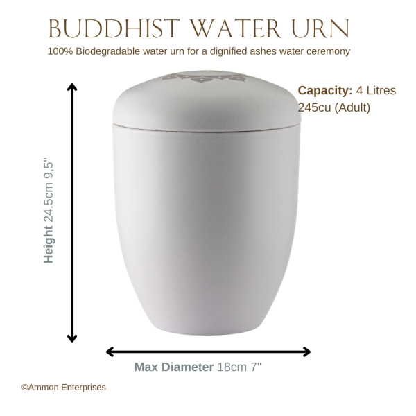 Buddhist Urn - dimensions - Buddhist Wheel
